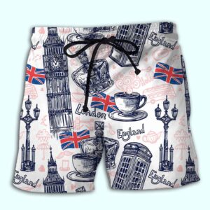 England romantic Hawaiian Shirt, Beach Shorts