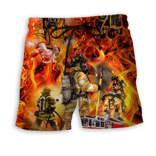 Firefighter fire style Hawaiian Shirt, Beach Shorts