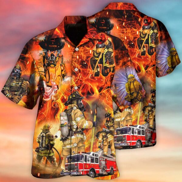 Firefighter fire style Hawaiian Shirt, Beach Shorts