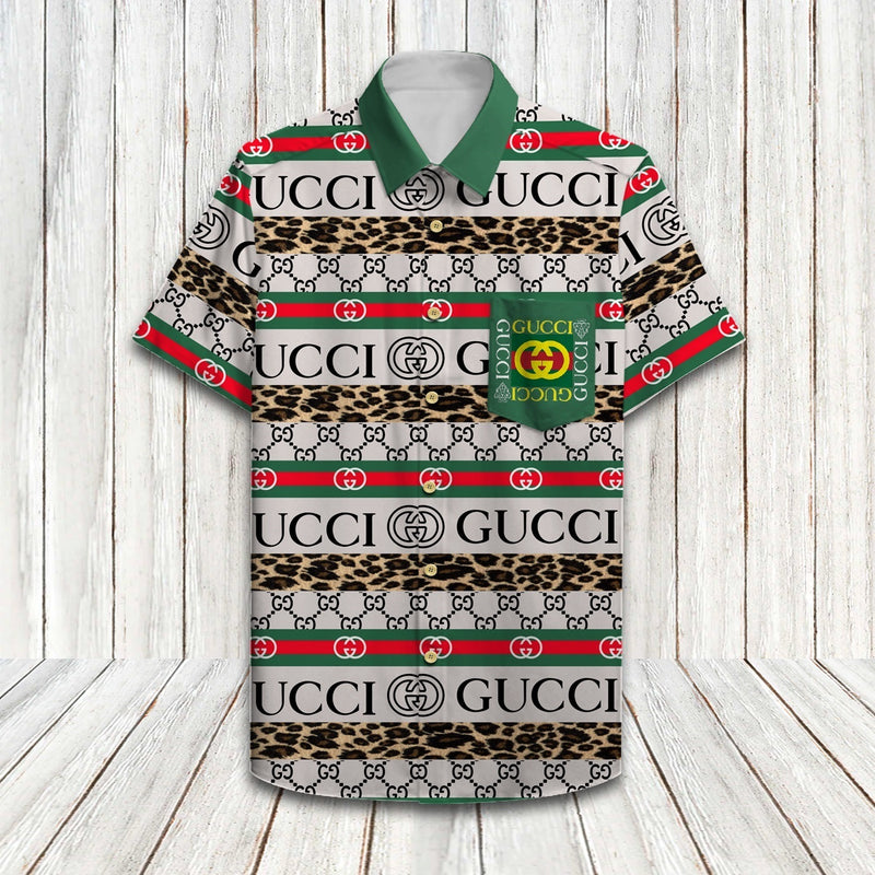 Gucci Monogram Multicolor Horizontal Stripes Hawaiian Shirt And Beach  Shorts - Tagotee
