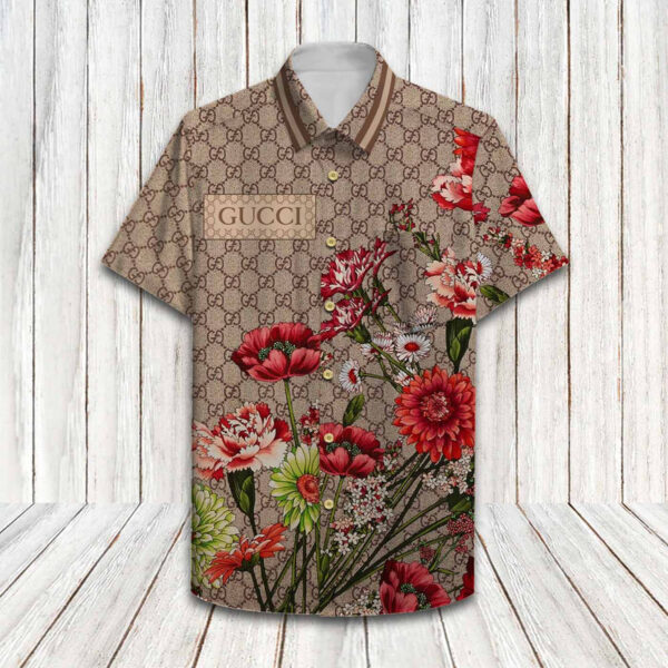 Gucci GG bouquets Luxury Brand Limited Combo Hawaiian Shirt Shorts and Flip Flops