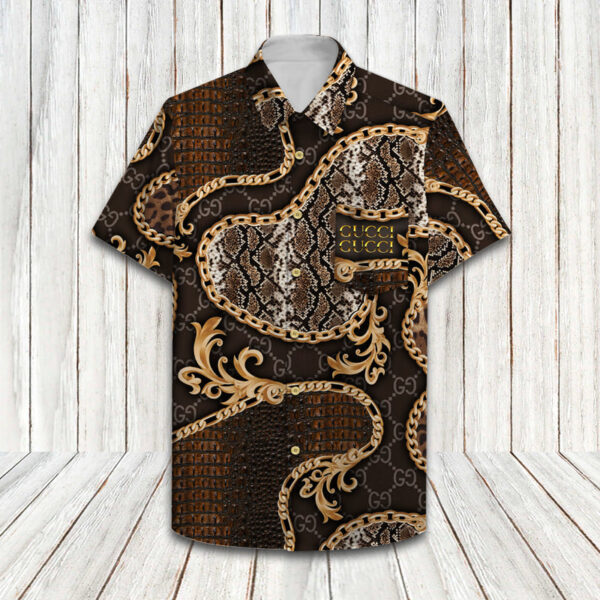 Gucci Snakeskin Limited Combo Hawaiian Shirt Shorts and Flip Flops