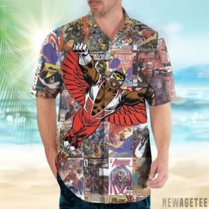 Falcon Marvel Captain America Avengers Super Hero Hawaiian Shirt, Beach Shorts