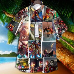 Iron Man Super Hero Marvel Comics Tropical Aloha Hawaiian Shirt