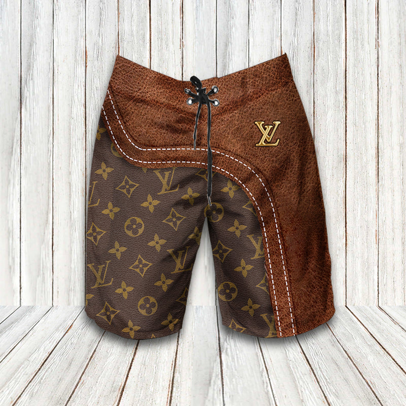 Louis Vuitton Flip Flops And Combo Hawaiian Shirt, Beach Shorts