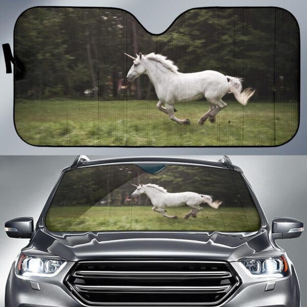 Nature White Unicorn Horse Car Auto Sunshade