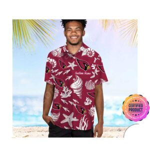 Personalized Arizona Cardinals Aloha Hawaiian Shirt Beach Shorts copy