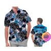 Carolina Hurricanes America Flag Tropical Floral  Aloha Hawaiian Shirt, Beach Shorts Custom Name For Men Women