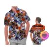 Carolina Panthers America Flag Tropical Floral  Aloha Hawaiian Shirt, Beach Shorts Custom Name For Men Women