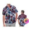 Cleveland Indians America Flag Tropical Floral MLB Aloha Hawaiian Shirt, Beach Shorts Custom Name For Men Women