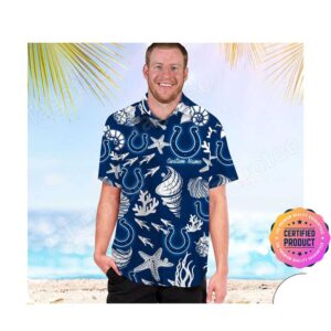 Indianapolis Colts Aloha Hawaiian Shirt, Beach Shorts Custom Name For Men Women