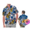 Kansas Jayhawks America Flag Tropical Floral Aloha Hawaiian Shirt, Beach Shorts Custom Name For Men Women