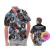 Las Vegas Raiders America Flag Tropical Floral  Aloha Hawaiian Shirt, Beach Shorts Custom Name For Men Women