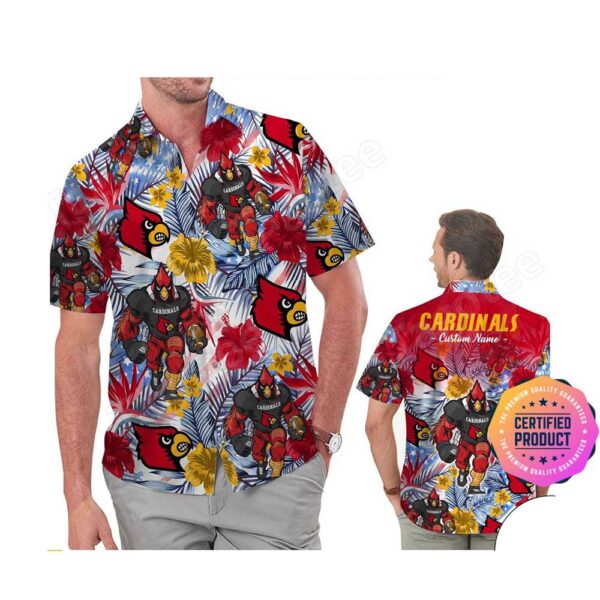 Louisville Cardinals Coconut Aloha Hawaiian Shirt, Beach Shorts Custom Name For Men Women