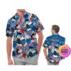 Miami Dolphins America Flag Tropical Floral  Aloha Hawaiian Shirt, Beach Shorts Custom Name For Men Women