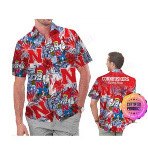 Nebraska Cornhuskers Coconut Aloha Hawaiian Shirt, Beach Shorts Custom Name For Men Women