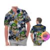 Notre Dame Fighting Irish America Flag Tropical Floral Aloha Hawaiian Shirt, Beach Shorts Custom Name For Men Women