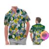 Oregon Ducks America Flag Tropical Floral Aloha Hawaiian Shirt, Beach Shorts Custom Name For Men Women
