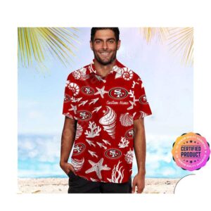 San Francisco 49ers Aloha Hawaiian Shirt, Beach Shorts Custom Name For Men Women
