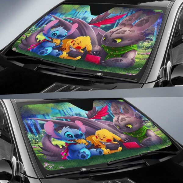 Pikachu Toothless Stitch Car Auto Sunshade