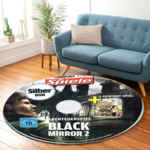 Round Carpet Black Mirror II Reigning Evil Disc Round Rug Carpet
