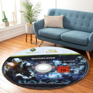 Round Carpet Halo 3 ODST Xbox 360 Disc Round Rug Carpet