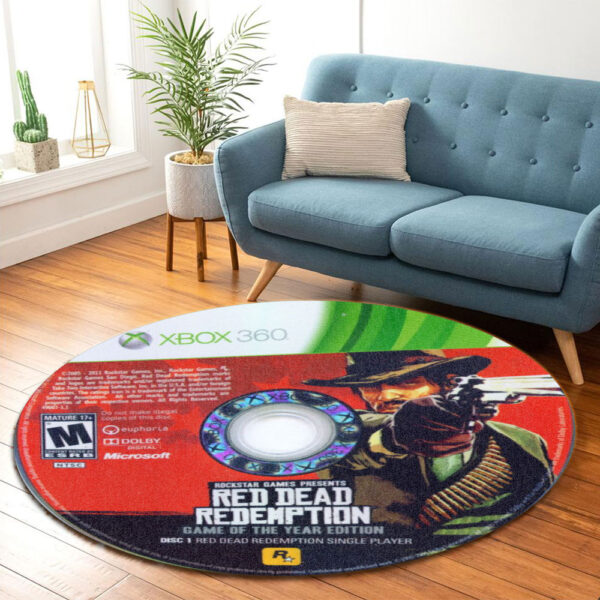 Red Dead Redemption Game of the Year Edition Disc 1 Round Rug Carpet
