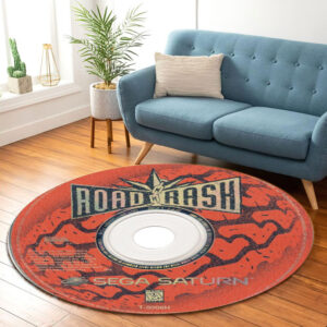 Round Carpet Road Rash Sega Saturn Disc Round Rug Carpet