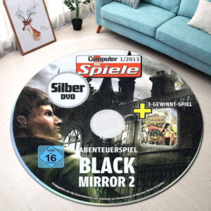 Round Rug Black Mirror II Reigning Evil Disc Round Rug Carpet