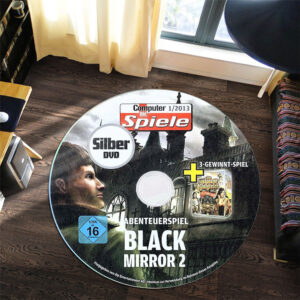 Round Rug Carpet Black Mirror II Reigning Evil Disc Round Rug Carpet