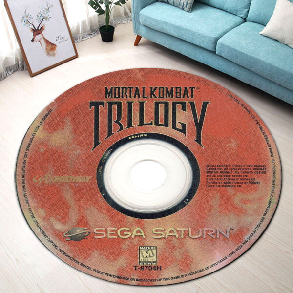 Mortal Kombat Trilogy Sega Saturn Disc Round Rug Carpet