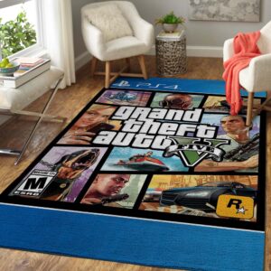 Grand Theft Auto V Five PS4 Rug Carpet