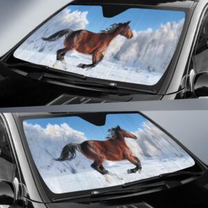 Snow Winter Horse Auto Sun Shades 1 39.99