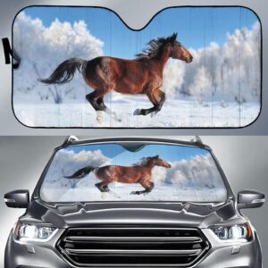 Snow Winter Horse Car Auto Sunshade