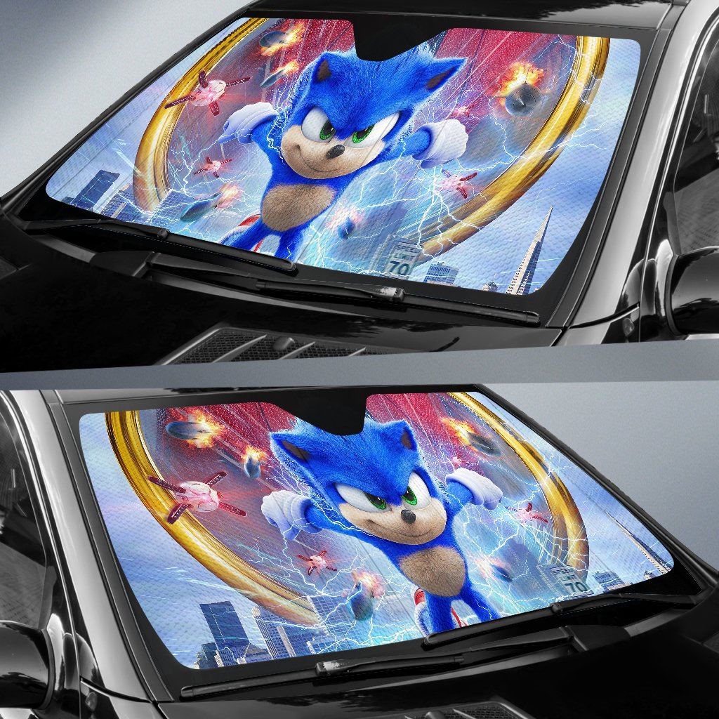Sonic The Hedgehog Car Auto Sunshade Movie
