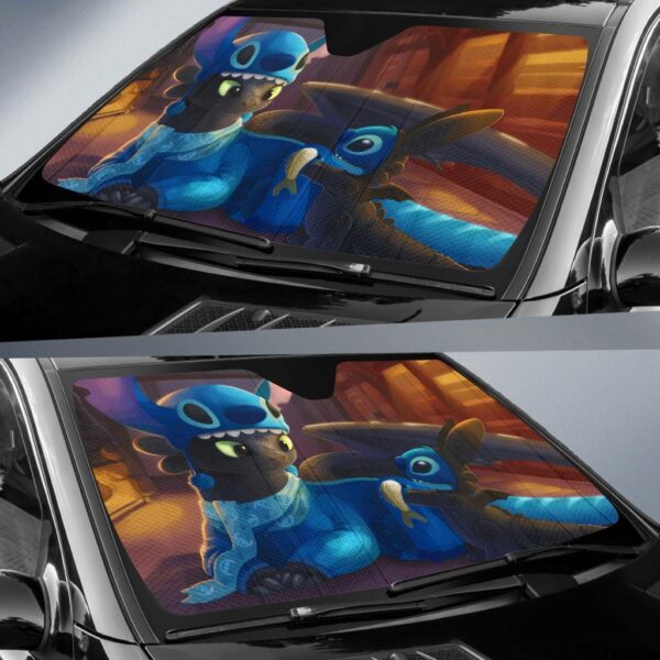Stitch Toothless Car Auto Sunshade