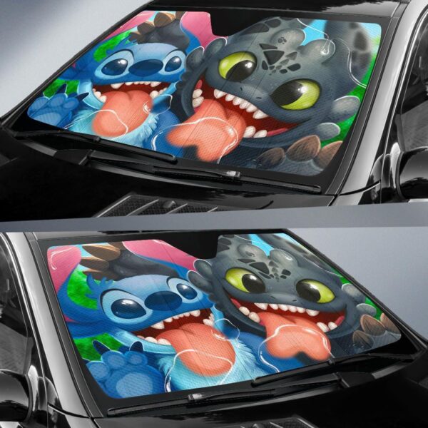 Stitch Toothless Car Sunshade