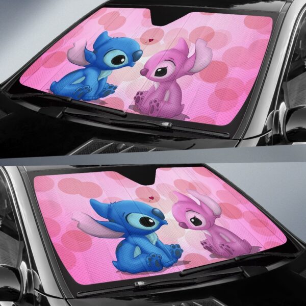 Stitch Valentine Car Auto Sunshade