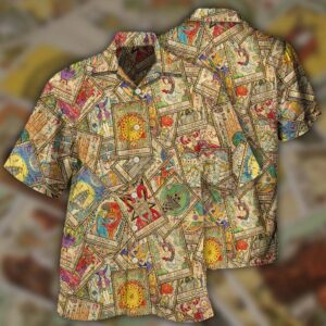 Tarot card vintage Hawaiian Shirt, Beach Shorts