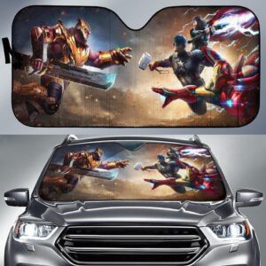 Thanos vs Avengers Car Auto Sunshade