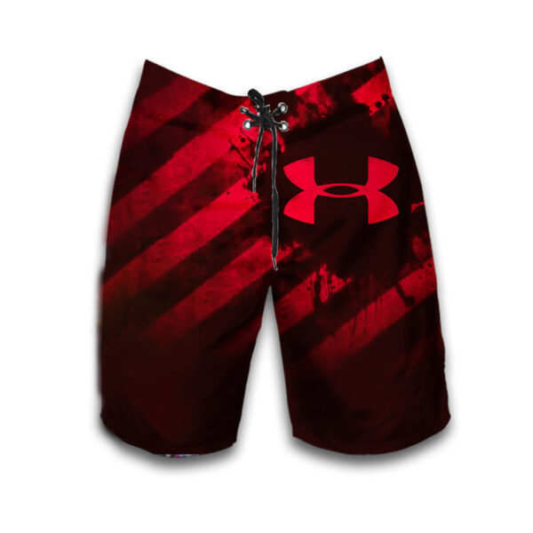 Under Armour Red Hawaiian Shirt Shorts and Flip Flops Combo