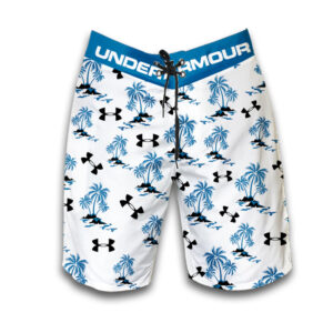 Under Armour White Blue Floral Combo Hawaiian Shirt Shorts and Flip Flops
