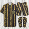 Versace Baroque Vintage Hawaiian Shirt Shorts and Flip Flops Combo