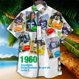 Dallas Cowboys 1960 Retrocards Set Vintage Aloha Hawaiian Shirt