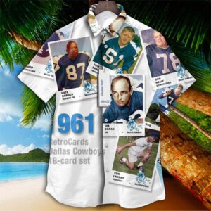 Dallas Cowboys 1961 Retrocards Set Vintage Aloha Hawaiian Shirt