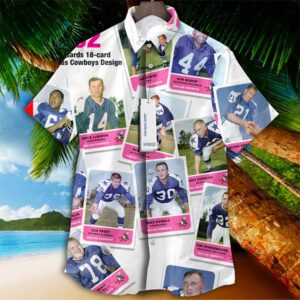 Dallas Cowboys 1962 Retrocards Set Vintage Aloha Hawaiian Shirt