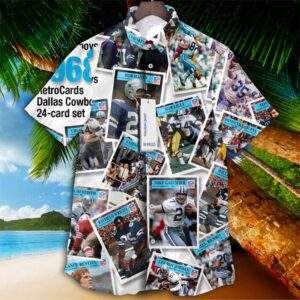 Dallas Cowboys 1968 Retro Cards Vintage Aloha Hawaiian Shirt