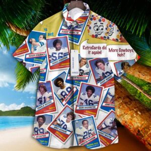 Dallas Cowboys 1976 Retrocards Set Vintage Aloha Hawaiian Shirt