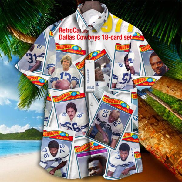 Dallas Cowboys 1977 Retrocards Set Vintage Aloha Hawaiian Shirt