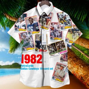 Dallas Cowboys 1982 Retrocards Set Vintage Aloha Hawaiian Shirt